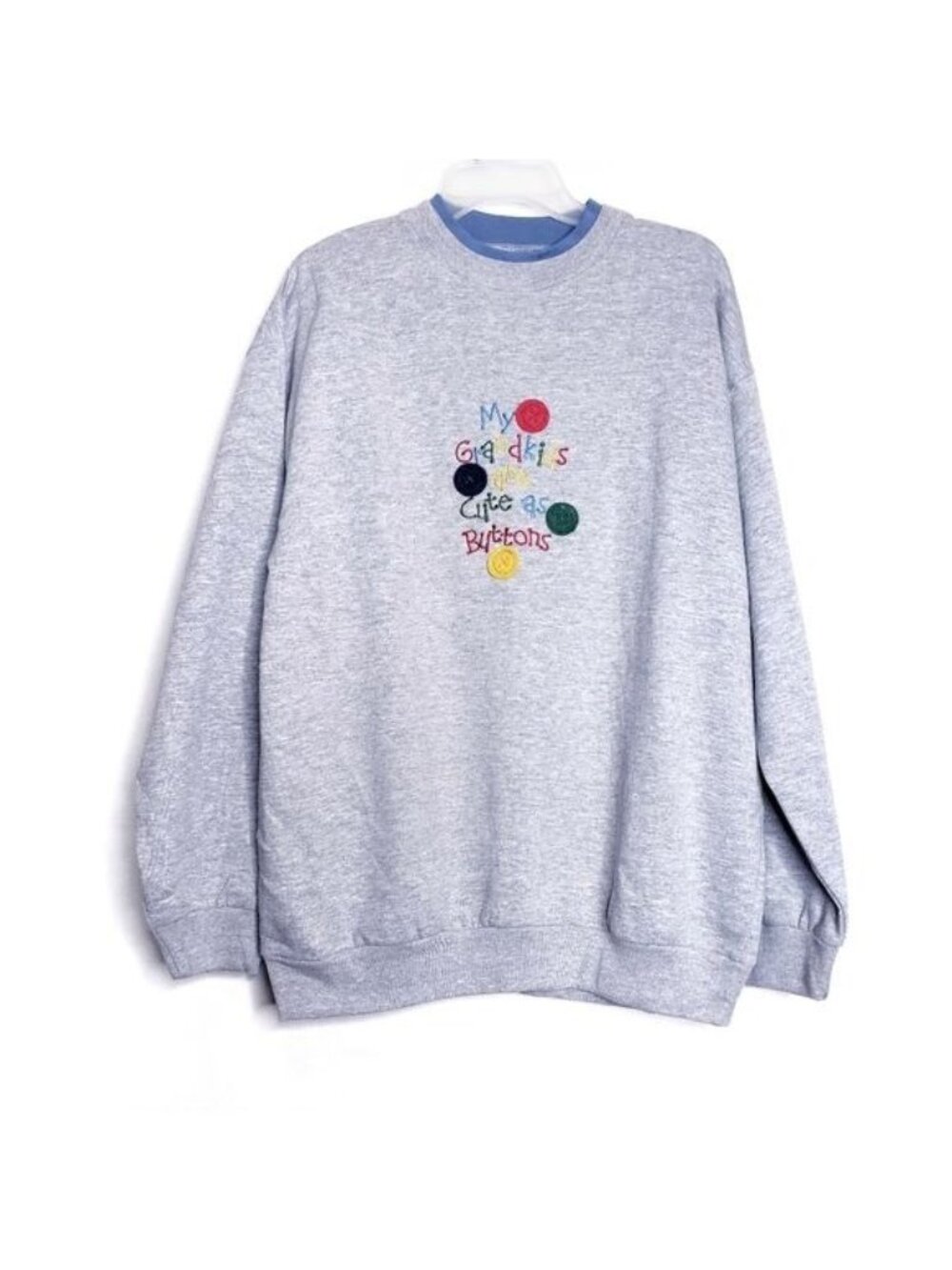 Vintage 90s Embroidered Grandma Crew Neck Pullover Sweatshirt Women's Size Large